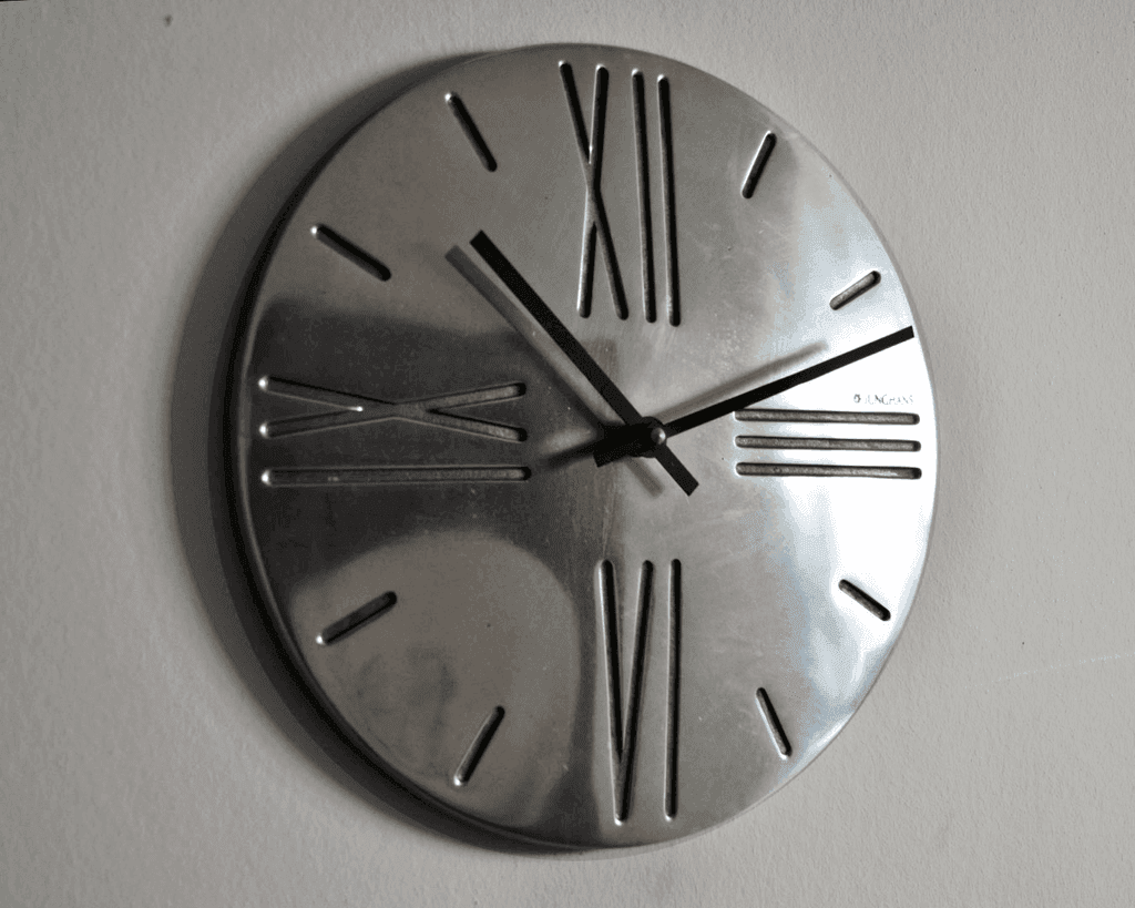 German Brutalist Metal Clock - Image 1 of 4